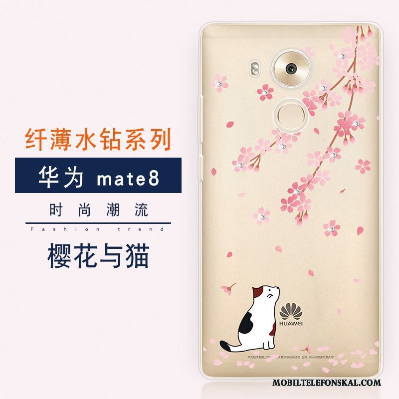 Huawei Mate 8 Lyxiga All Inclusive Strass Silikon Skal Telefon Blå Ny