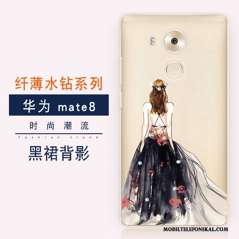 Huawei Mate 8 Lyxiga All Inclusive Strass Silikon Skal Telefon Blå Ny