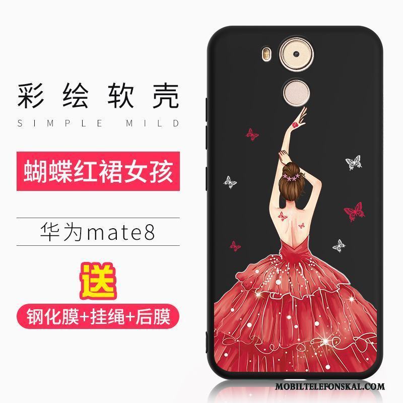 Huawei Mate 8 Silikon Lättnad Kreativa Svart Mjuk Fodral Skal Telefon