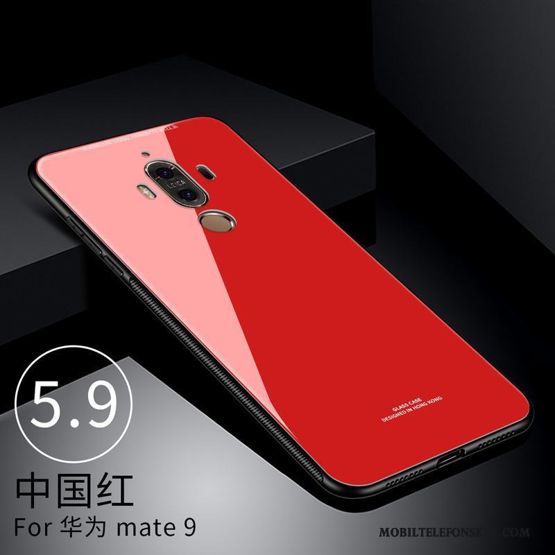 Huawei Mate 9 Glas Fodral All Inclusive Röd Skal Telefon