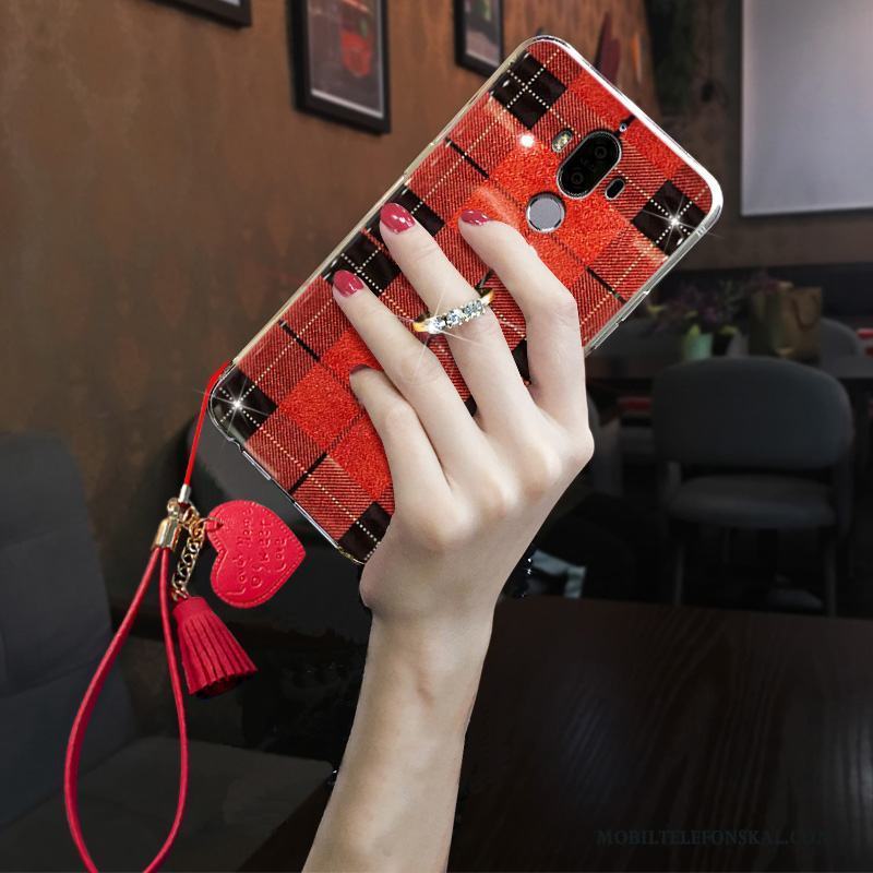 Huawei Mate 9 Med Tofs Kreativa Röd Silikon Skal Telefon Fodral Mjuk