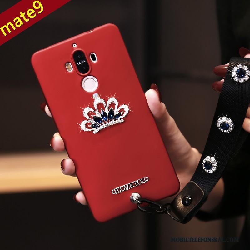 Huawei Mate 9 Mjuk Hängande Nacke Skal Telefon Svart Mode Strass