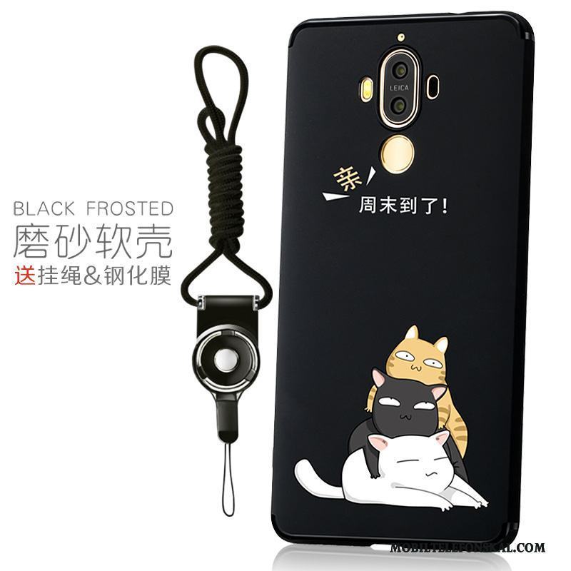 Huawei Mate 9 Mjuk Personlighet Kreativa Nubuck Svart Fodral Skal