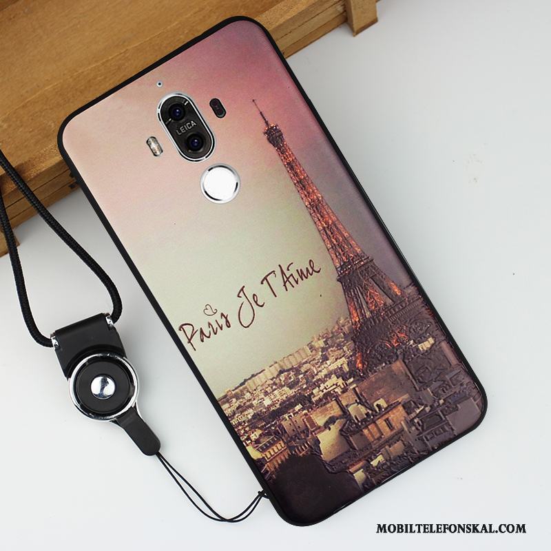 Huawei Mate 9 Nubuck Fodral Skydd Purpur Skal Telefon Fallskydd Svart