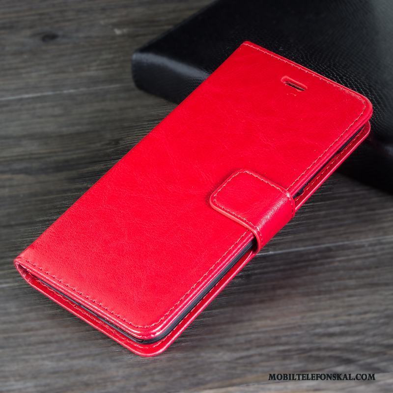 Huawei Mate 9 Pro Clamshell Skydd Fodral Fallskydd Läderfodral Skal Telefon Röd