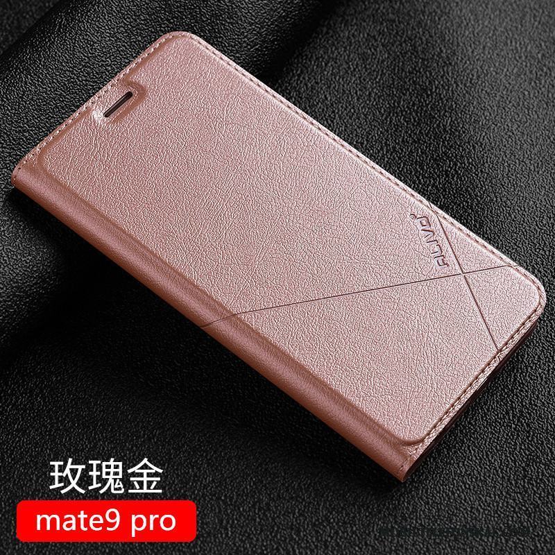 Huawei Mate 9 Pro Fallskydd Skal Telefon Fodral Guld All Inclusive Läderfodral Clamshell