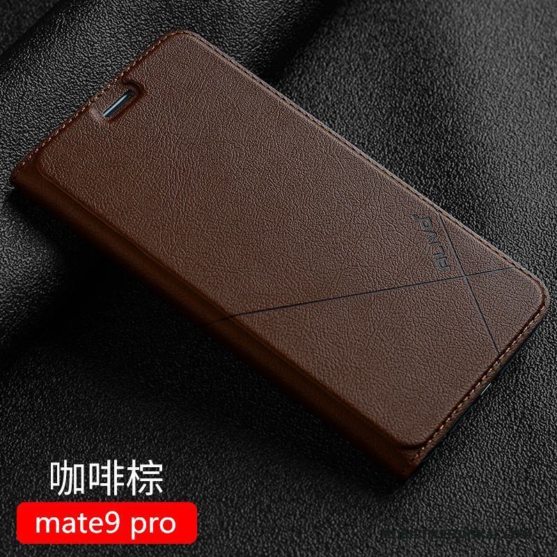 Huawei Mate 9 Pro Fallskydd Skal Telefon Fodral Guld All Inclusive Läderfodral Clamshell