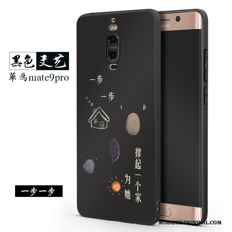 Huawei Mate 9 Pro Kreativa Silikon Fodral Skal Telefon Svart Nubuck Fallskydd