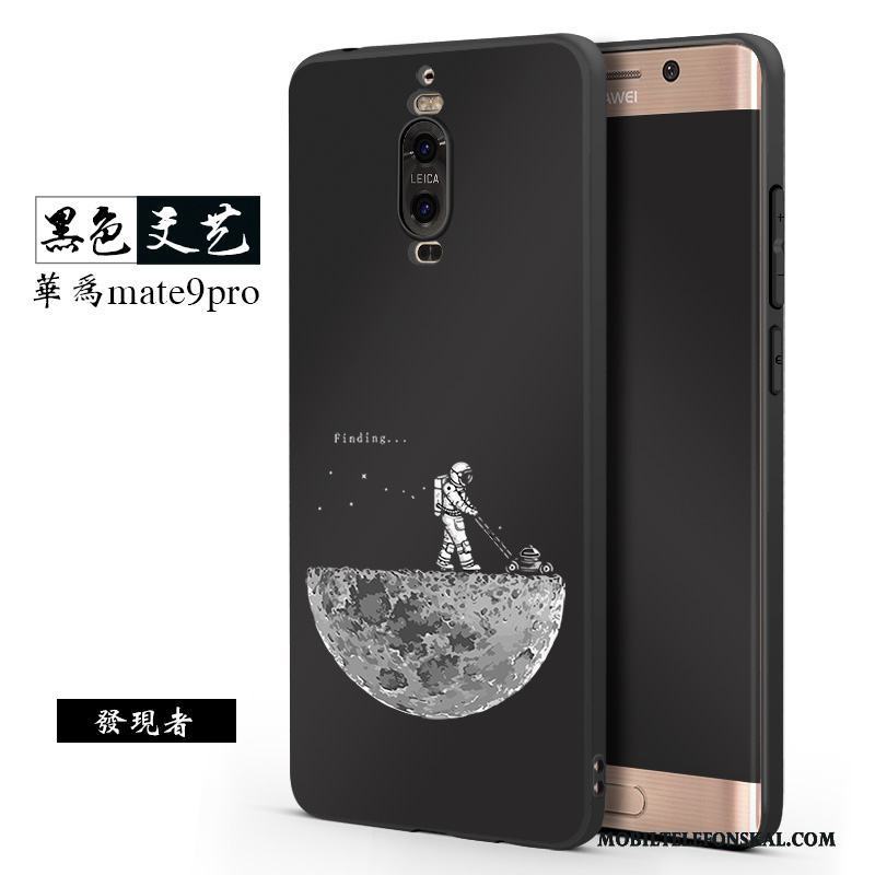 Huawei Mate 9 Pro Kreativa Silikon Fodral Skal Telefon Svart Nubuck Fallskydd