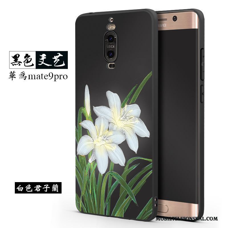 Huawei Mate 9 Pro Kreativa Silikon Fodral Skal Telefon Svart Nubuck Fallskydd