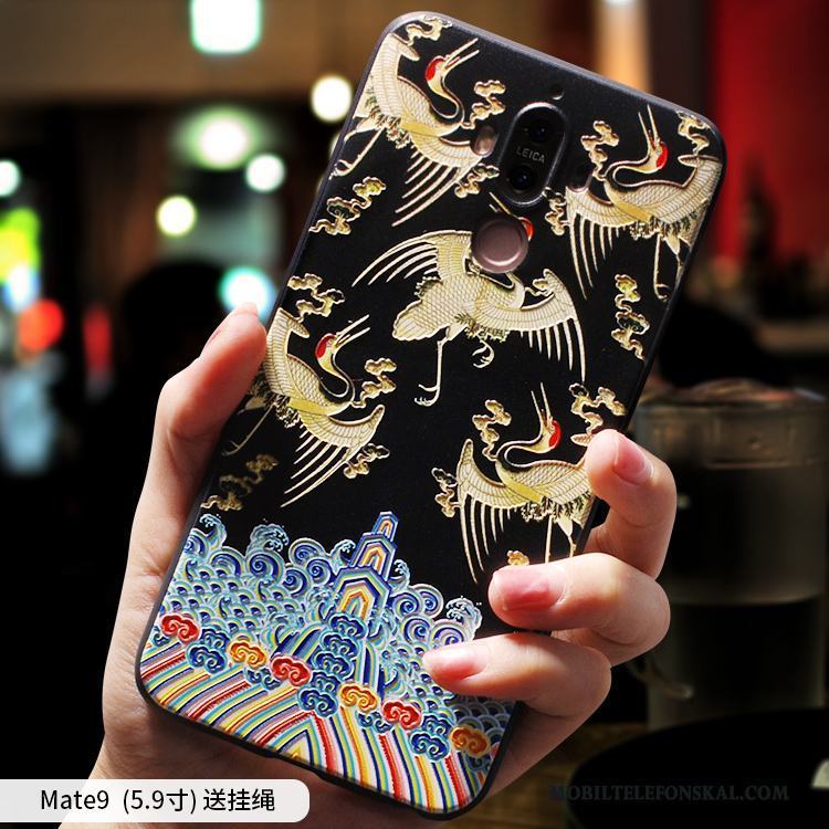 Huawei Mate 9 Skal Fodral Mjuk Kreativa All Inclusive Fallskydd Kinesisk Stil Svart