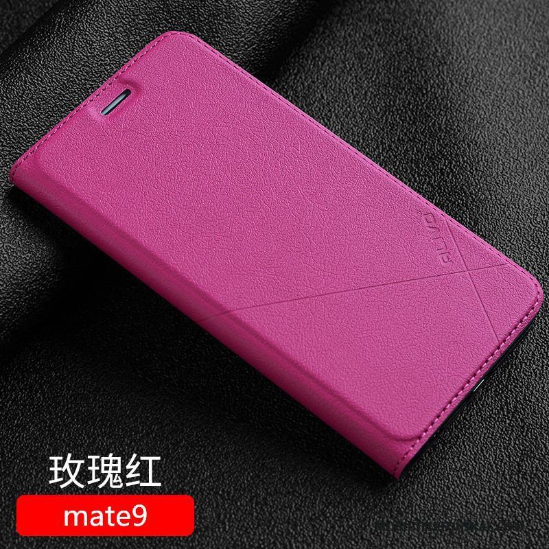 Huawei Mate 9 Skal Telefon All Inclusive Guld Clamshell Läderfodral Fallskydd