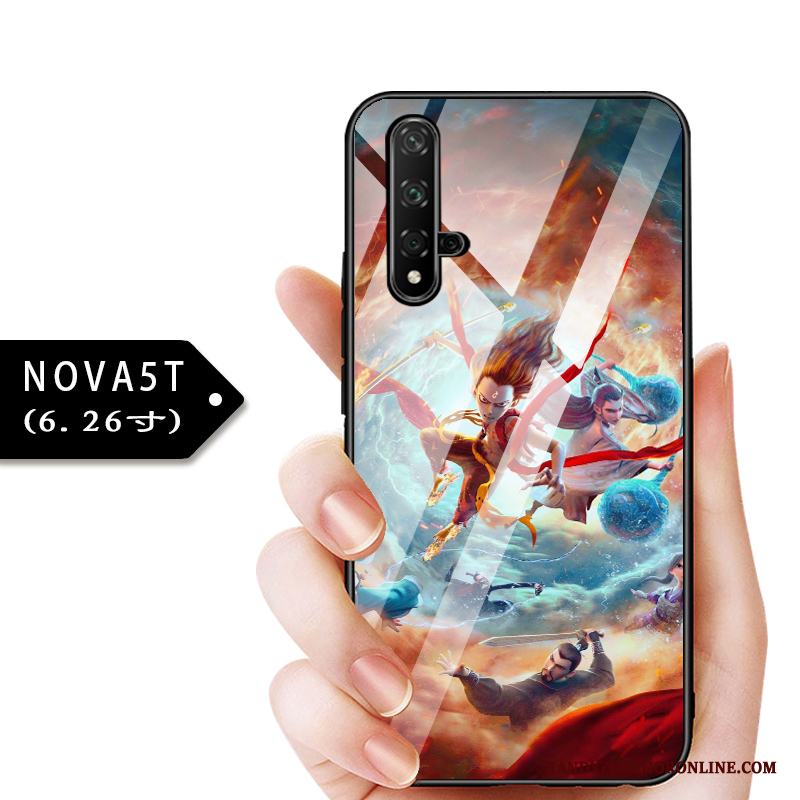 Huawei Nova 5t Fallskydd Barn Fodral Tunn Blå Glas Skal Telefon