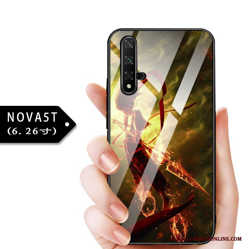 Huawei Nova 5t Fallskydd Barn Fodral Tunn Blå Glas Skal Telefon