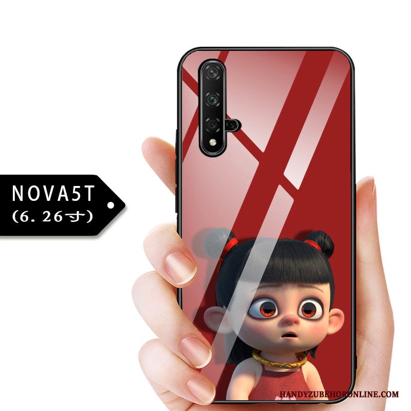 Huawei Nova 5t Fallskydd Barn Fodral Tunn Blå Glas Skal Telefon