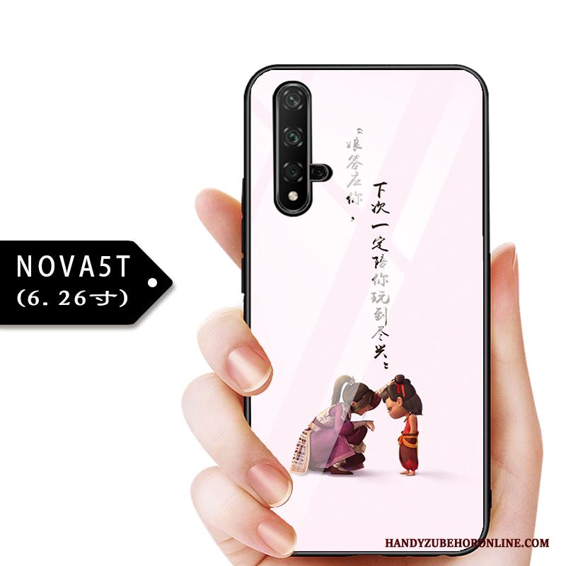 Huawei Nova 5t Fallskydd Barn Fodral Tunn Blå Glas Skal Telefon