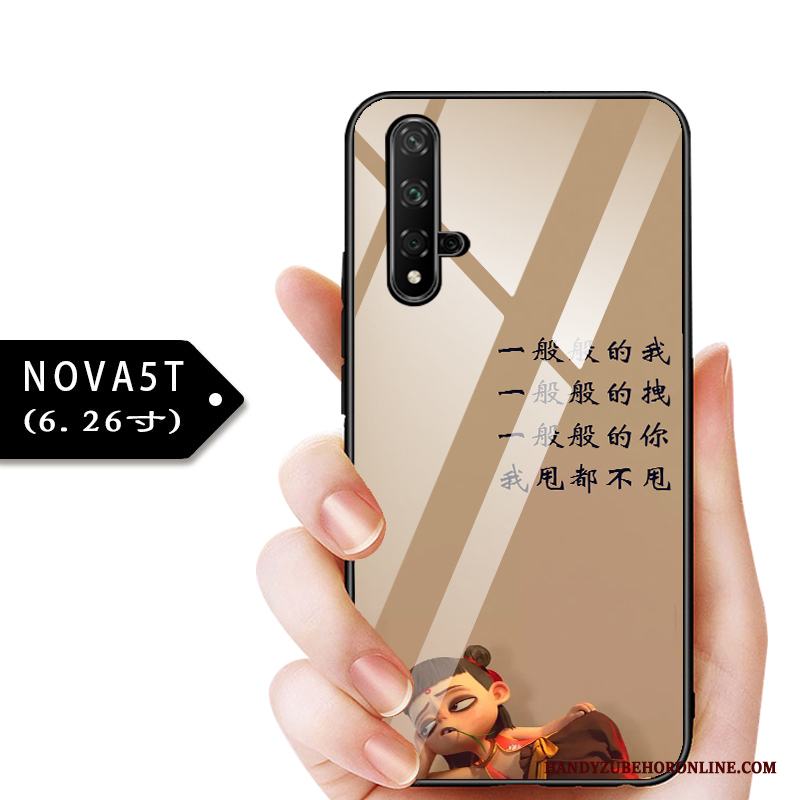 Huawei Nova 5t Fallskydd Barn Fodral Tunn Blå Glas Skal Telefon