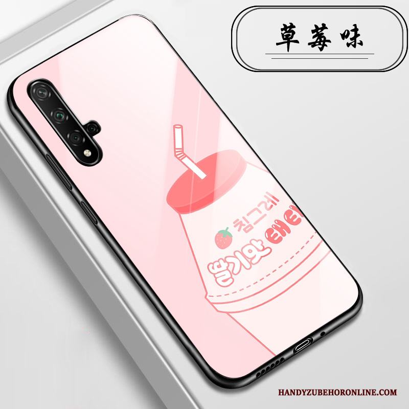 Huawei Nova 5t Fallskydd Skal Telefon All Inclusive Blommor Rosa Fodral Glas