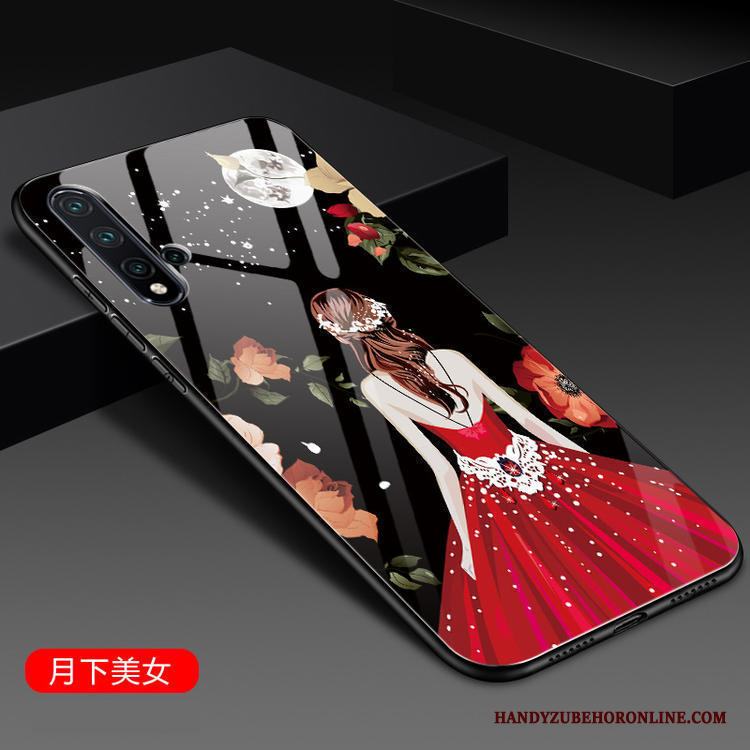 Huawei Nova 5t Fodral Nubuck Spegel Skal Telefon Röd All Inclusive Fallskydd
