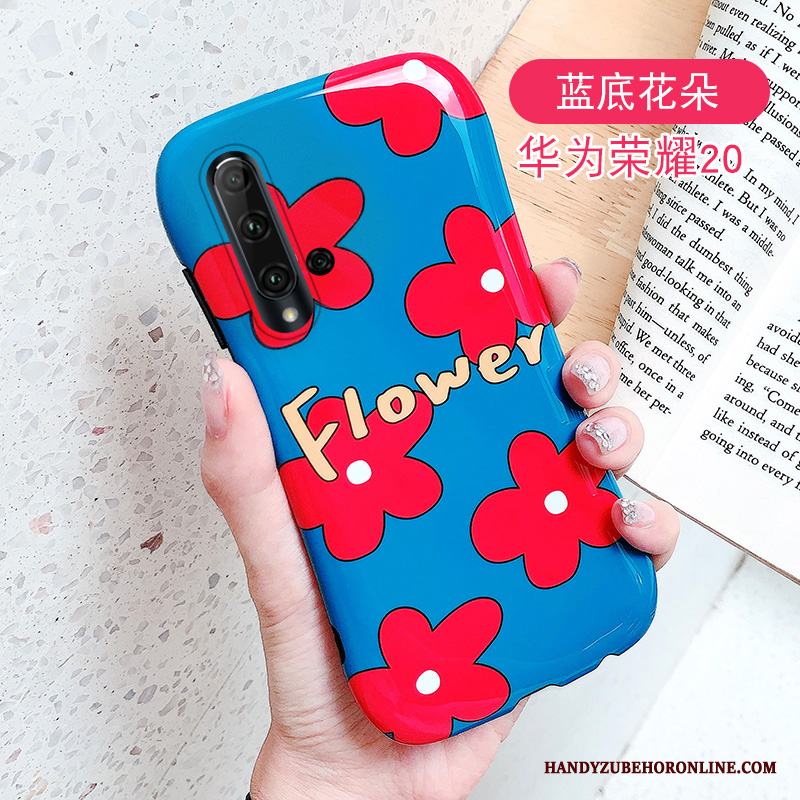 Huawei Nova 5t Net Red Vind Blommor Röd Silikon All Inclusive Skal Telefon