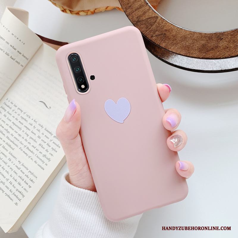 Huawei Nova 5t Skal Slim Silikon Personlighet Rosa Vacker Älskar Mjuk