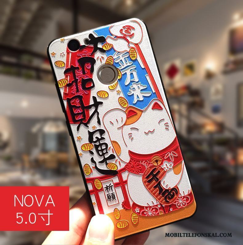 Huawei Nova Kreativa Skal Telefon Svart Hängsmycken Ungdom Fodral Mjuk