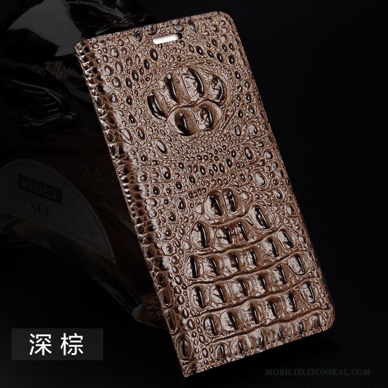 Huawei Nova Skydd Brun Skal Telefon Anpassa Clamshell Silikon Äkta Läder
