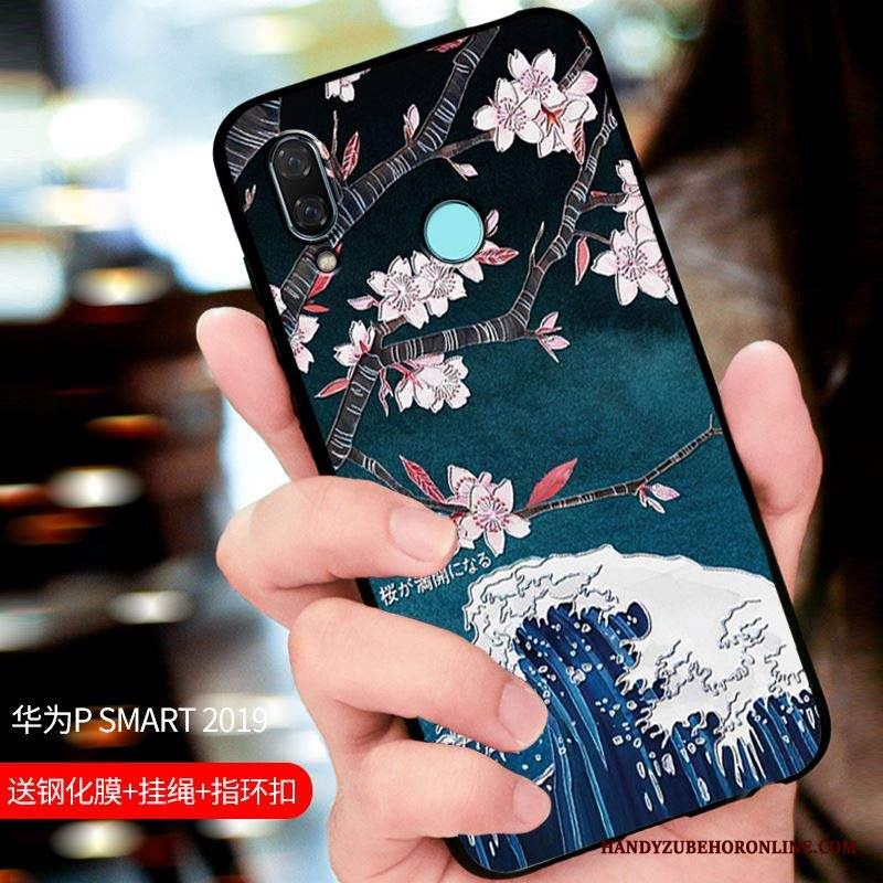 Huawei P Smart 2019 All Inclusive Svart Fodral Nubuck Skydd Skal Telefon Anpassa