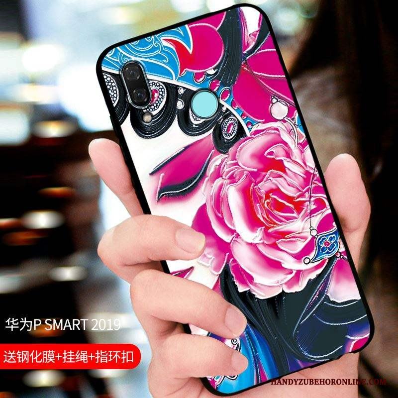 Huawei P Smart 2019 All Inclusive Svart Fodral Nubuck Skydd Skal Telefon Anpassa