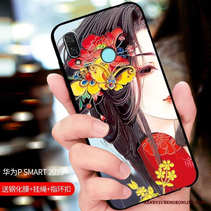 Huawei P Smart 2019 All Inclusive Svart Fodral Nubuck Skydd Skal Telefon Anpassa