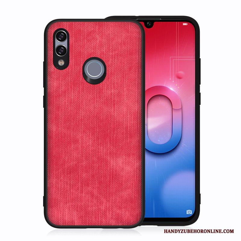 Huawei P Smart 2019 Fodral Skydd Bakre Omslag Skal Telefon All Inclusive Röd Denim