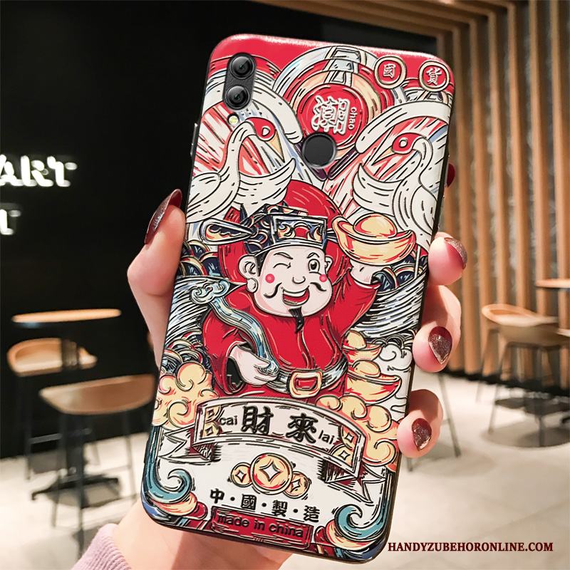 Huawei P Smart+ 2019 Rikedomens Gud Röd Festliga Fallskydd Ny Skal Telefon Kinesisk Stil
