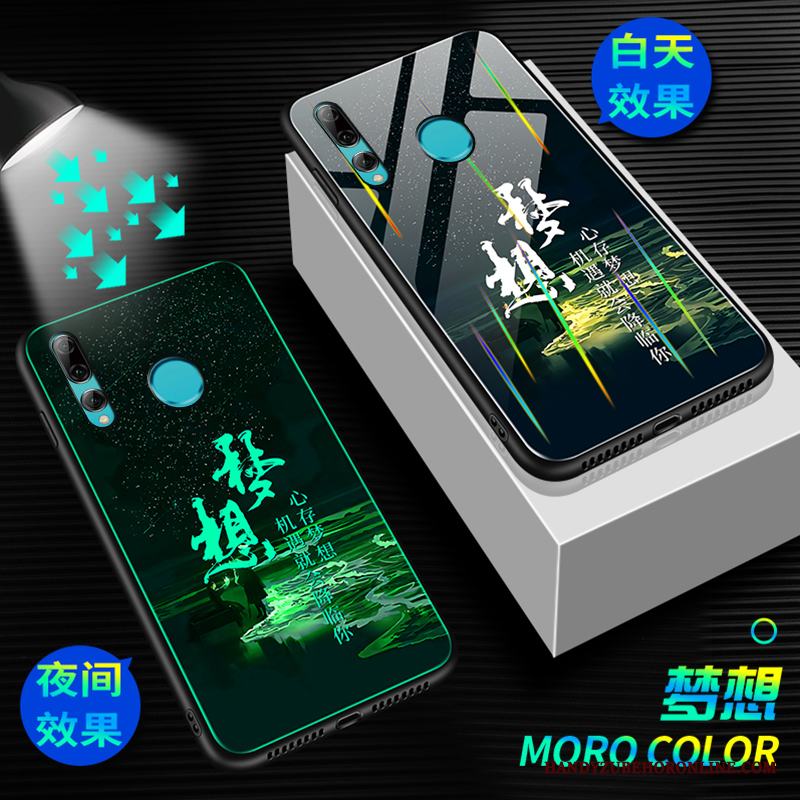 Huawei P Smart+ 2019 Trend Lysande Kinesisk Drake Härdat Glas Skal Telefon Kreativa