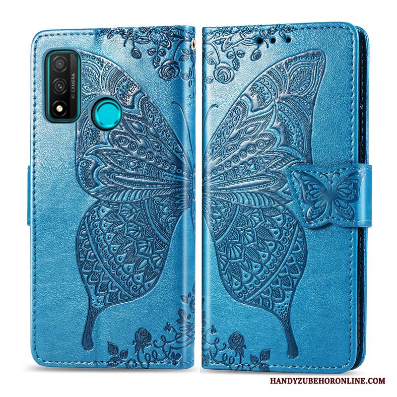 Huawei P Smart 2020 Embossing Purpur Skal Telefon Vacker Hängsmycken Blommor Lättnad