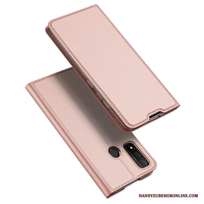 Huawei P Smart 2020 Läderfodral Clamshell Kort Skal Telefon Guld Slim Magnetic