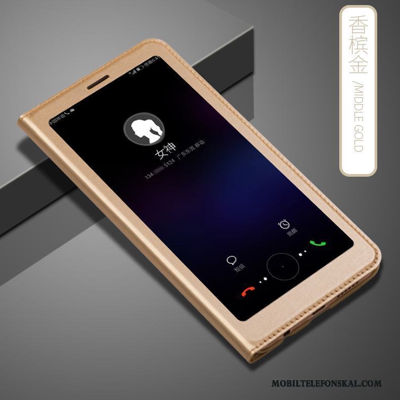 Huawei P Smart Fallskydd Skal Telefon Clamshell Trend Läderfodral Rosa