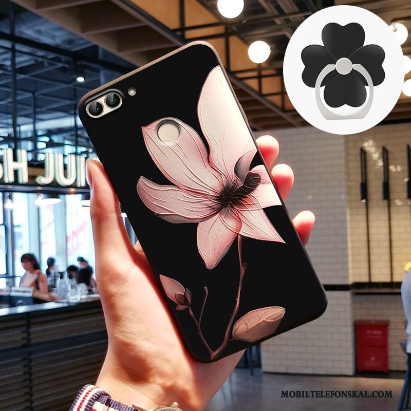 Huawei P Smart Fodral Kreativa Lättnad Nubuck Skal Telefon Silikon Grå