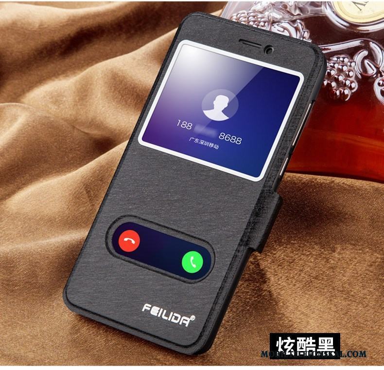 Huawei P Smart Läderfodral Täcka Skydd Röd Skal Telefon