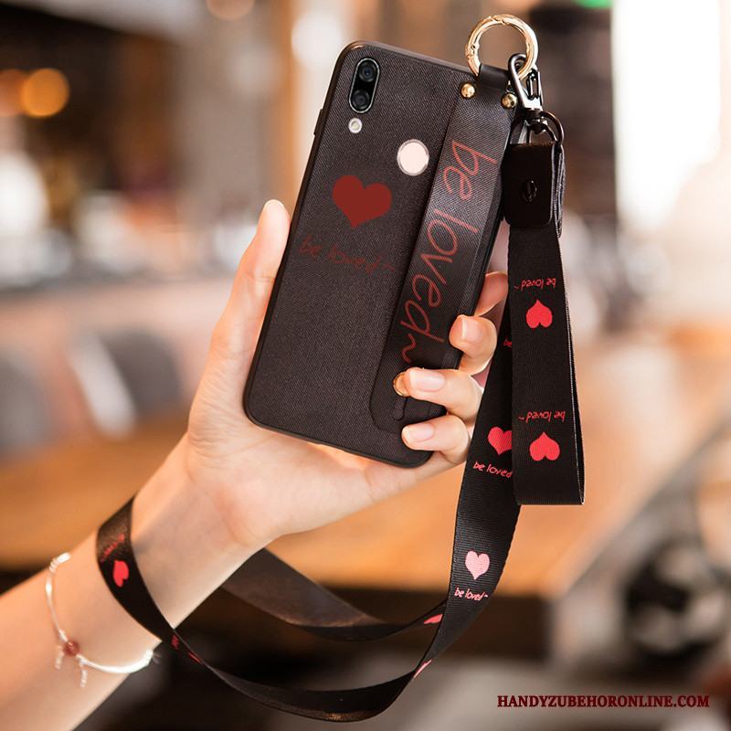 Huawei P Smart+ Mjuk Kreativa Silikon Skal Telefon Hängsmycken Trend Skydd