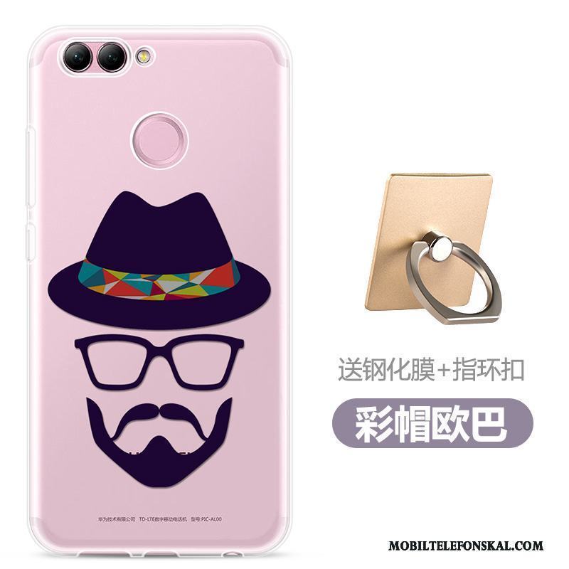 Huawei P Smart Personlighet Silikon Rosa Transparent Lätt Och Tunt Mjuk Skal Telefon