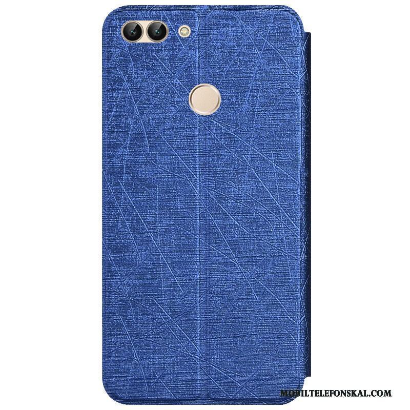 Huawei P Smart Skal Skydd Fodral Mobil Telefon Röd Täcka Läderfodral