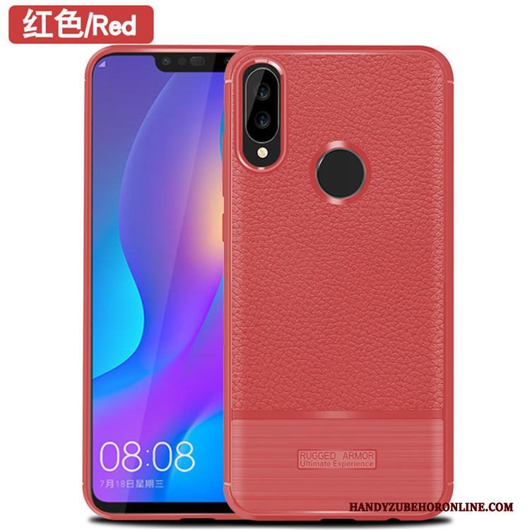 Huawei P Smart+ Skal Telefon Mjuk Mönster Skydd Litchi Fodral