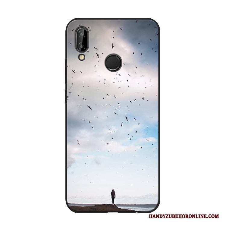 Huawei P Smart+ Skal Telefon Mjuk Ungdom Trend Vit Par Fodral