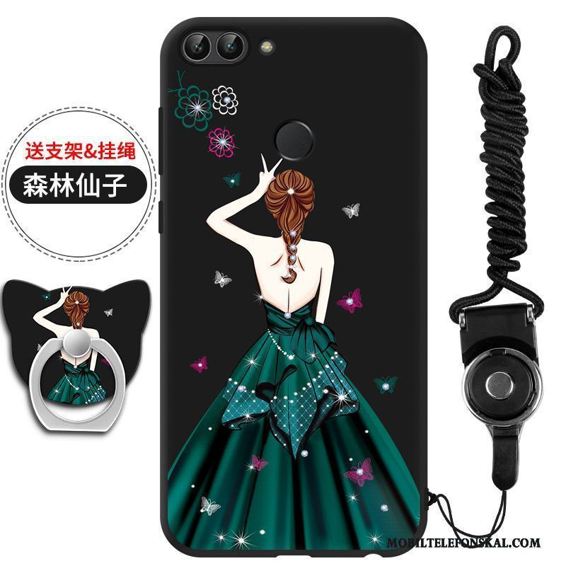 Huawei P Smart Skal Telefon Personlighet Silikon Fallskydd Spänne Gul Blå