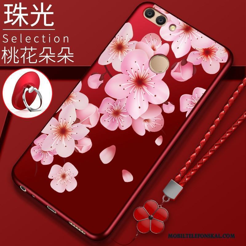 Huawei P Smart Skydd Röd All Inclusive Fallskydd Skal Telefon Fodral Silikon