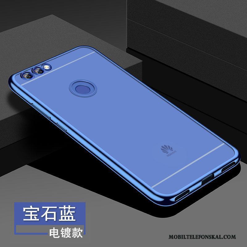 Huawei P Smart Transparent Blå Fodral Skal Telefon Skydd Silikon Fallskydd
