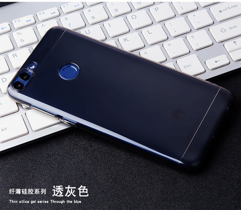 Huawei P Smart Transparent Fodral Skal Telefon Skydd Mjuk Blå Fallskydd