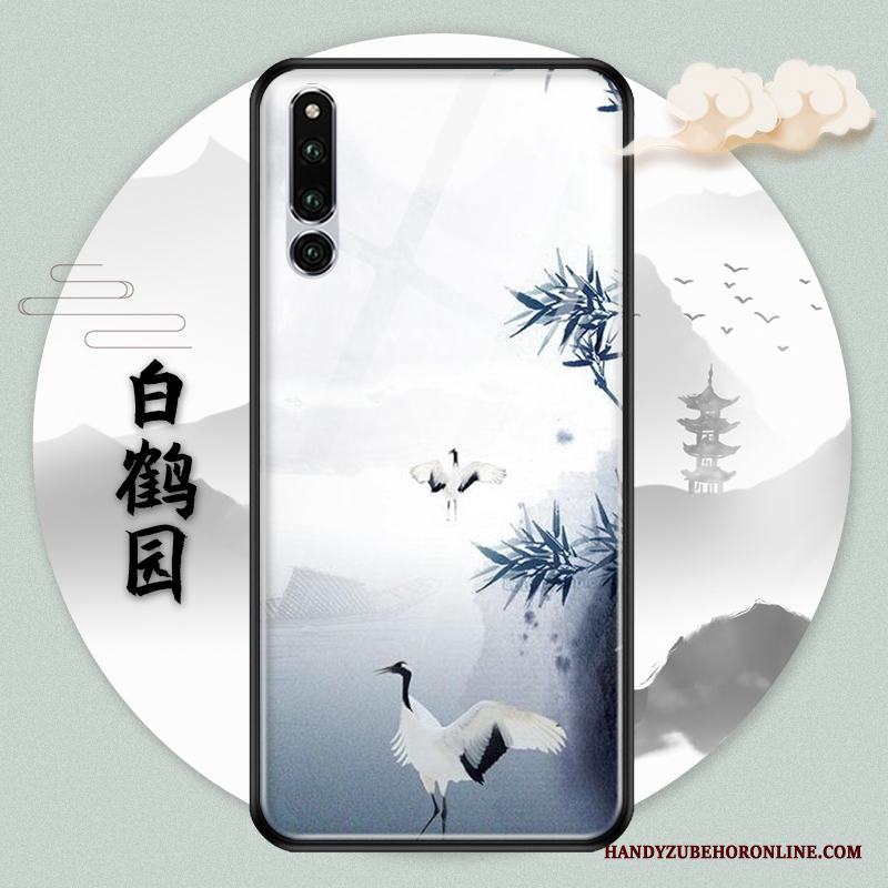 Huawei P Smart Z Kinesisk Stil Retro Bambu Bläck Målning Skal Telefon Landskap Glas