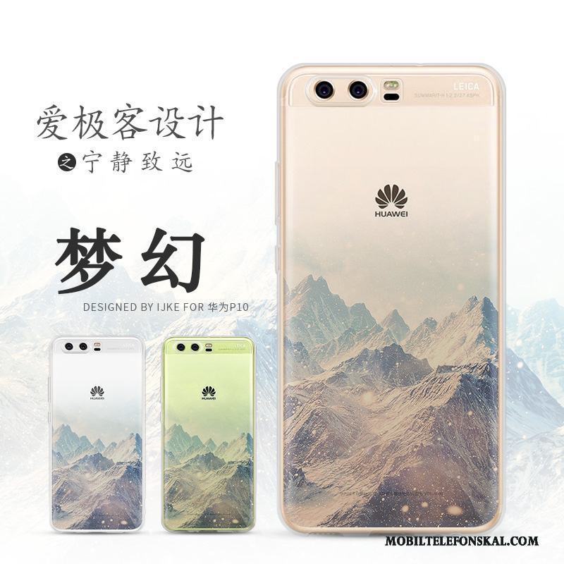 Huawei P10 Fallskydd Fodral Vit Silikon Landskap Mobil Telefon Skal Telefon