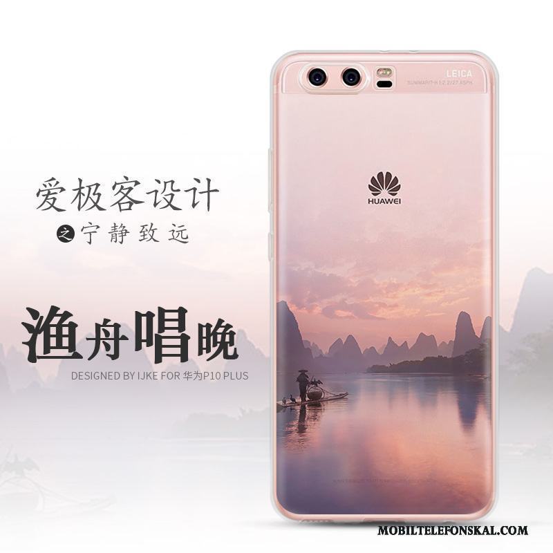 Huawei P10 Fallskydd Fodral Vit Silikon Landskap Mobil Telefon Skal Telefon